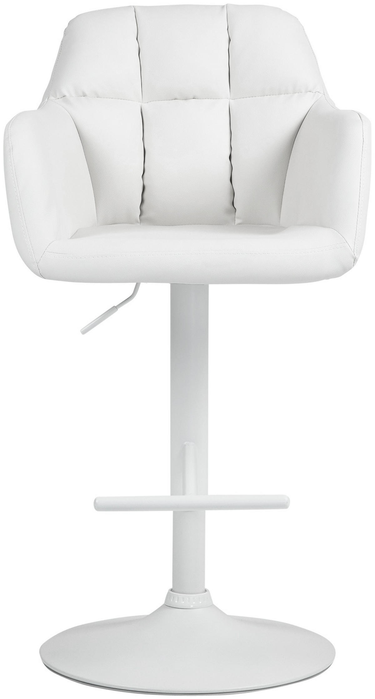 BARHOCKER Natoma Kunstleder 97-118x57x59 cm weiß - Weiß, Leder (57/97/59cm) - furnicato