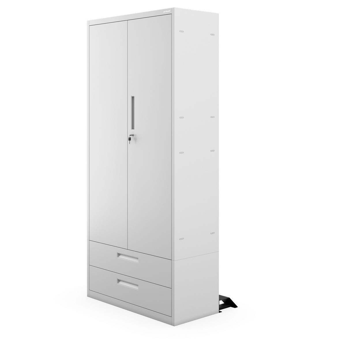 METALLSCHRANK Megan - Grau, Metall (90/195/40cm)