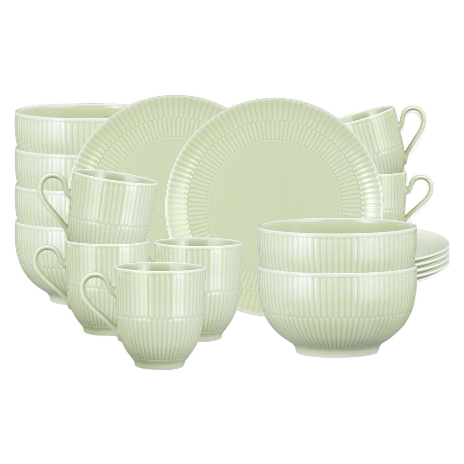 FRÜHSTÜCKS-SET Amina Seladon 18er Set - Grün, Keramik (1/1/1cm) - Seltmann Weiden