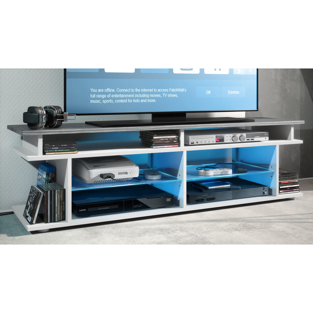 Thumbnail - Vladon Lowboard, Anthrazit, Holzwerkstoff, 138.5x39x37.5 cm, Wohnzimmer, Wohnwände, Lowboards, Lowboards stehend