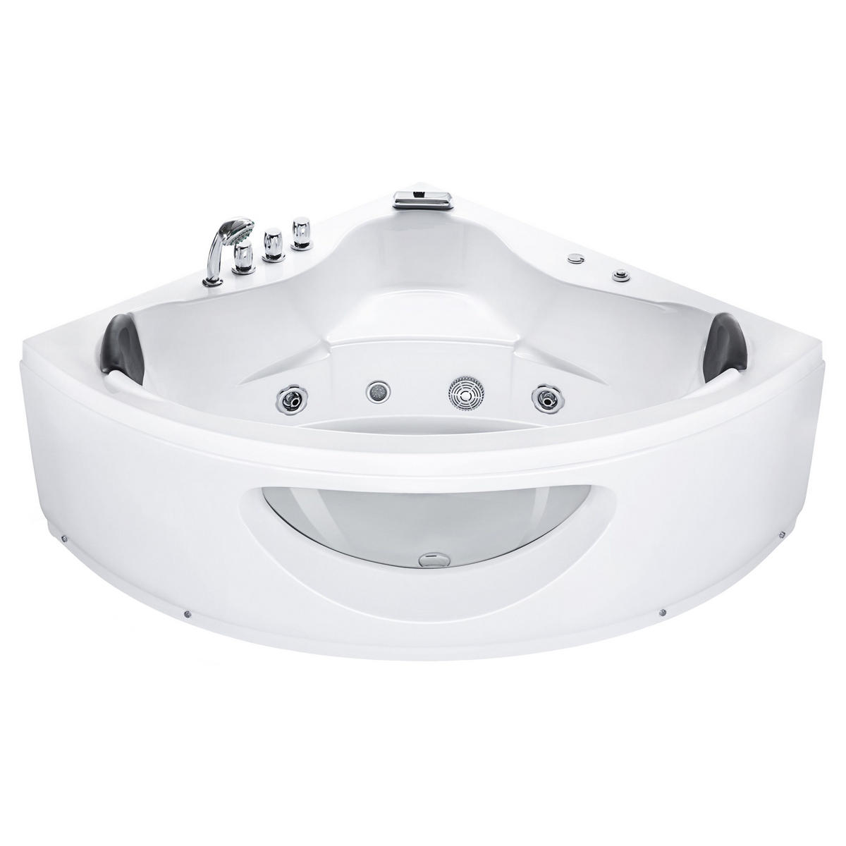 WHIRLPOOL-BADEWANNE mit LED 138x190x61 cm weiß Tocoa - Weiß, Kunststoff (138/61/190cm) - Beliani