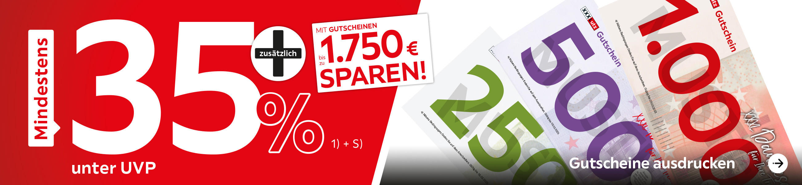 Mindestens 35% unter UVP + zusätzlich MIT GUTSCHEINEN bis zu 1.750€ SPAREN! - Gutscheine ausdrucken