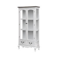 VITRINE RIMINI WHITE Weiß 76x35x156 cm - Weiß, Holz (76/156/35cm) - FURNLUX