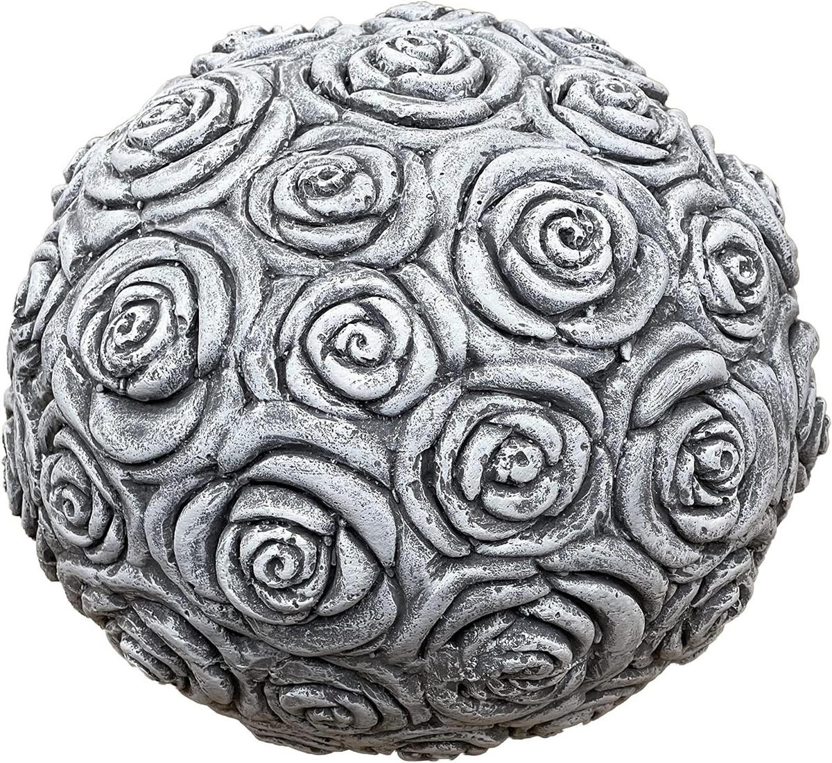 STEINFIGUR Stein Dekokugel Rosenball Frostfest, massiver Steinguss - Grau, Stein (22/25/22cm) - stoneandstyle