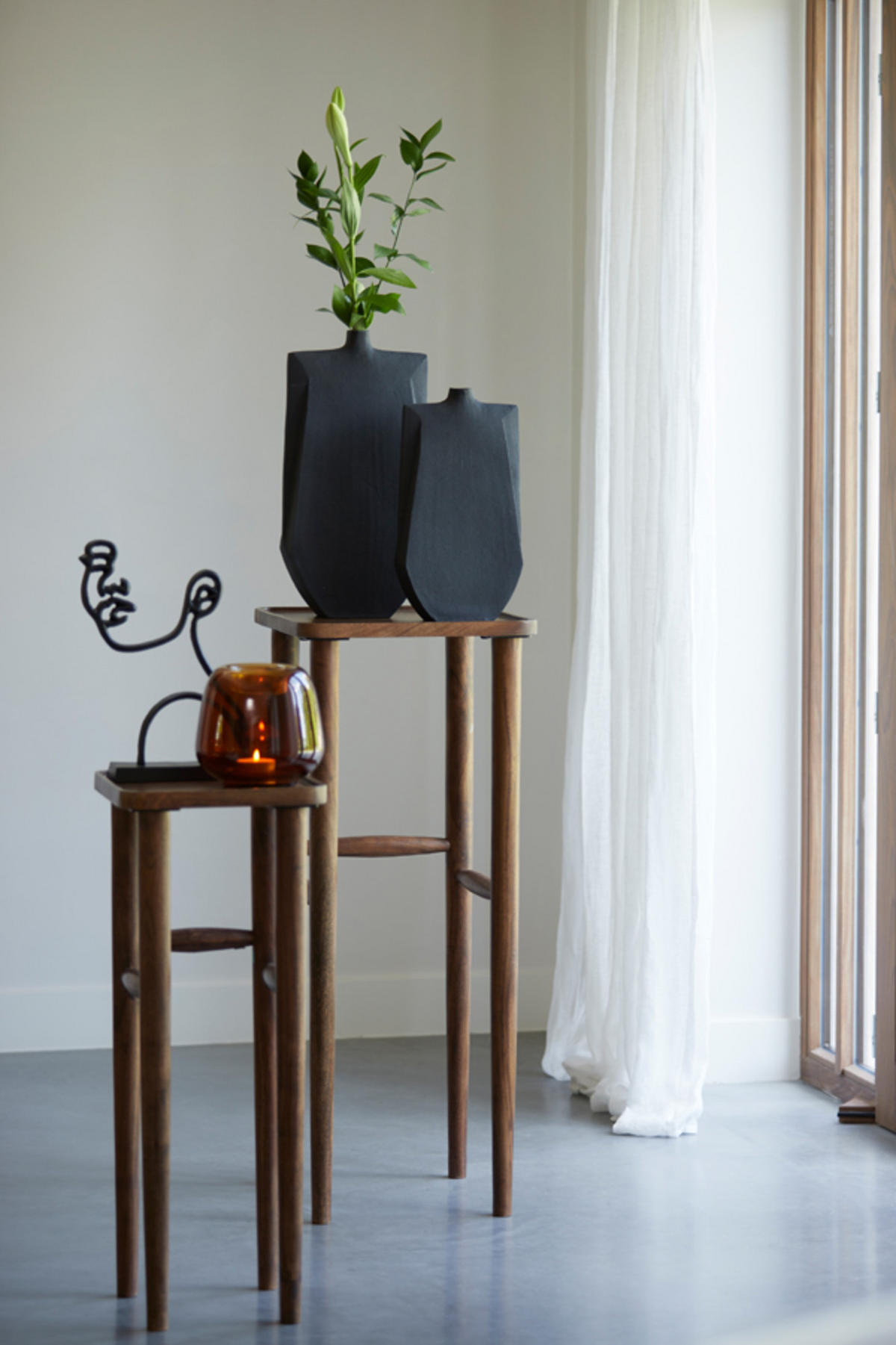 SÄULE Qiano Braun 32/32/80 cm - Dunkelbraun, Holz (32/32/80cm) - Light & Living