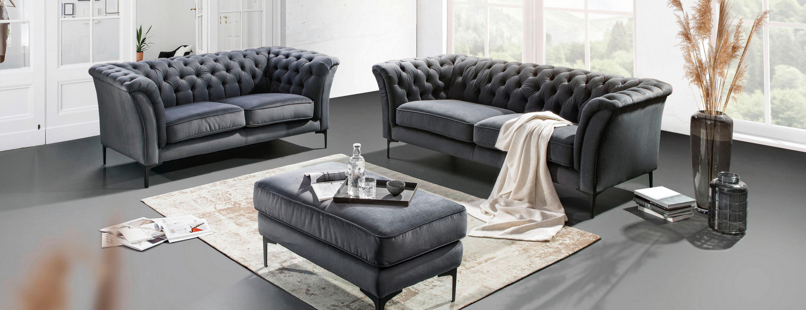 Chesterfield Möbel Grau Inspo3