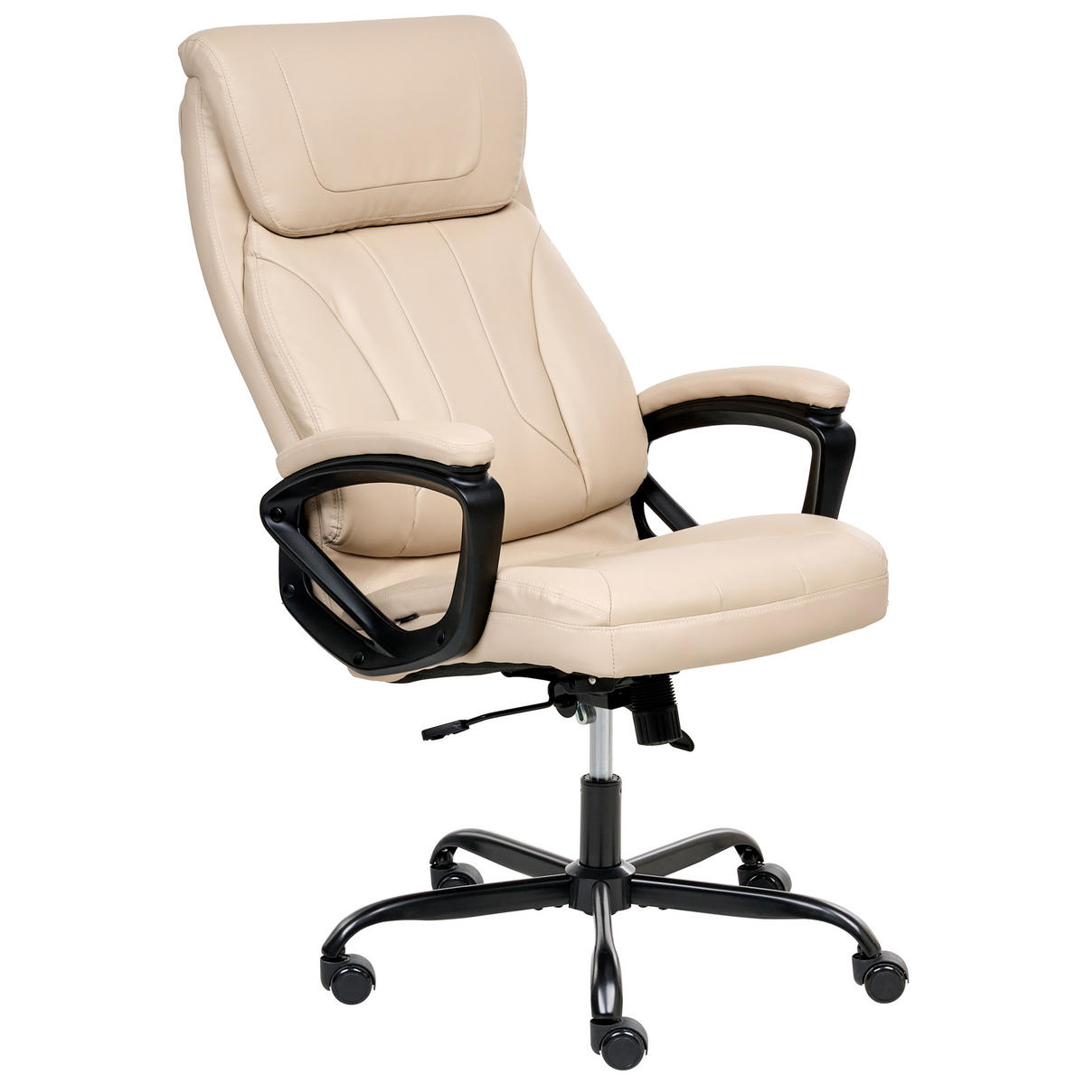 CHEFSESSEL Kunstleder Beige Proud - Beige, Kunststoff (66/115/66cm) - Beliani