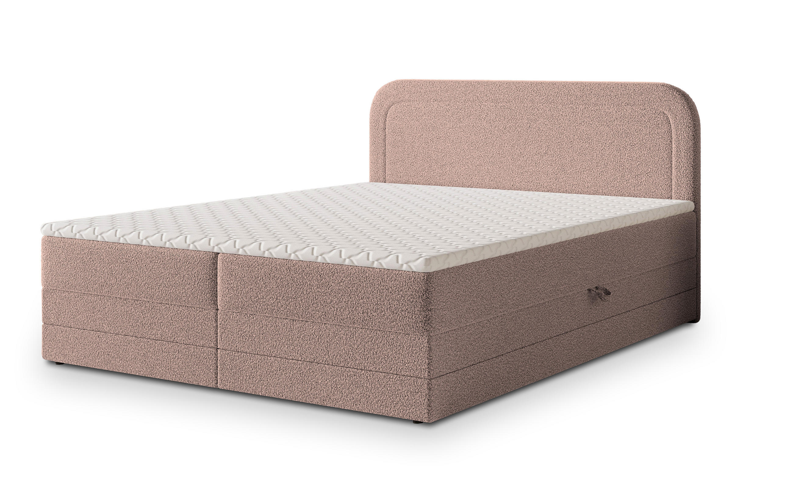 BOXBETT ARMEL 160x200 cm mit Matratze und Topper - Rosa - Rosa, Holz (160/200cm) - MASSENO