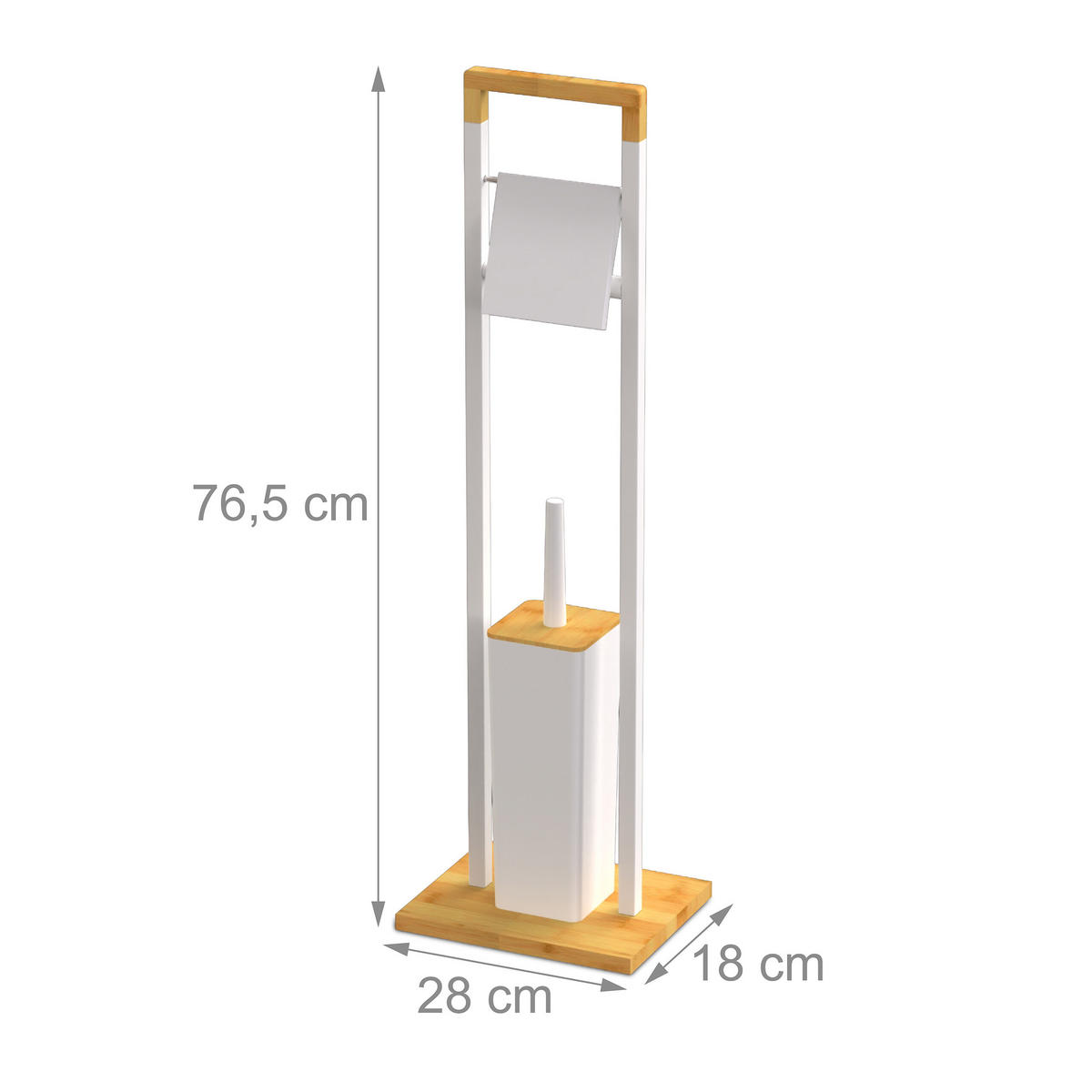 WC-GARNITUR - Weiß, Holz/Kunststoff (18/28/76.5cm) - Relaxdays