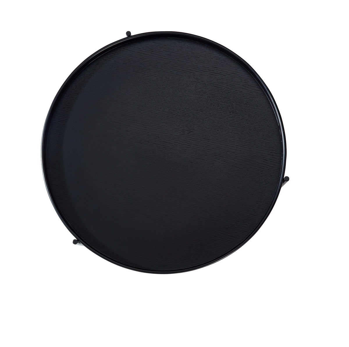 COUCHTISCH 69/69/38 cm schwarz aus Massivholz und MDF mit 2 Ebenen - Schwarz, Holzwerkstoff (69/69/38cm) - OKWISH