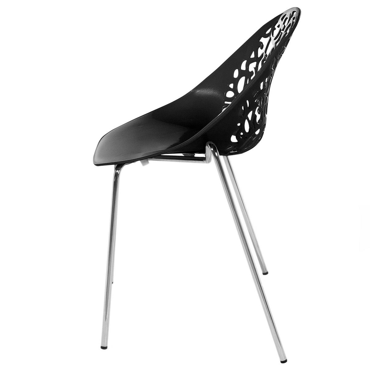 STUHL 4er-Set Kunststoff Schwarz Mumford - Schwarz, Kunststoff/Metall (62/80/43cm) - Beliani