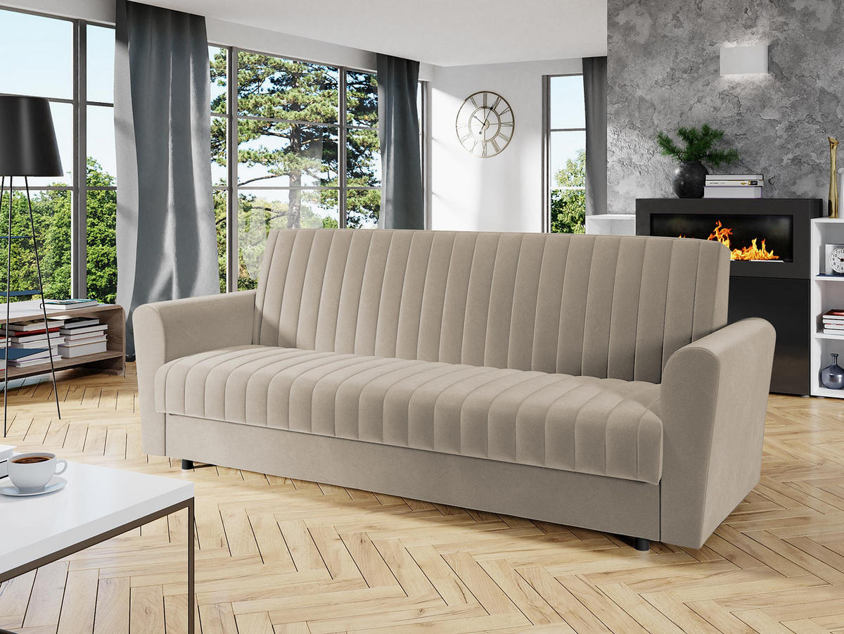 SCHLAFSOFA Molly - Schwarz/Graphitfarben, Holz/Kunststoff (230/87/90cm) - MIRJAN24