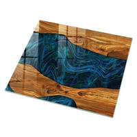 GLASPLATTE 80x60 cm – Holzwellen - Braun, Glas (0.4/80/60cm) - ArtPrintCave