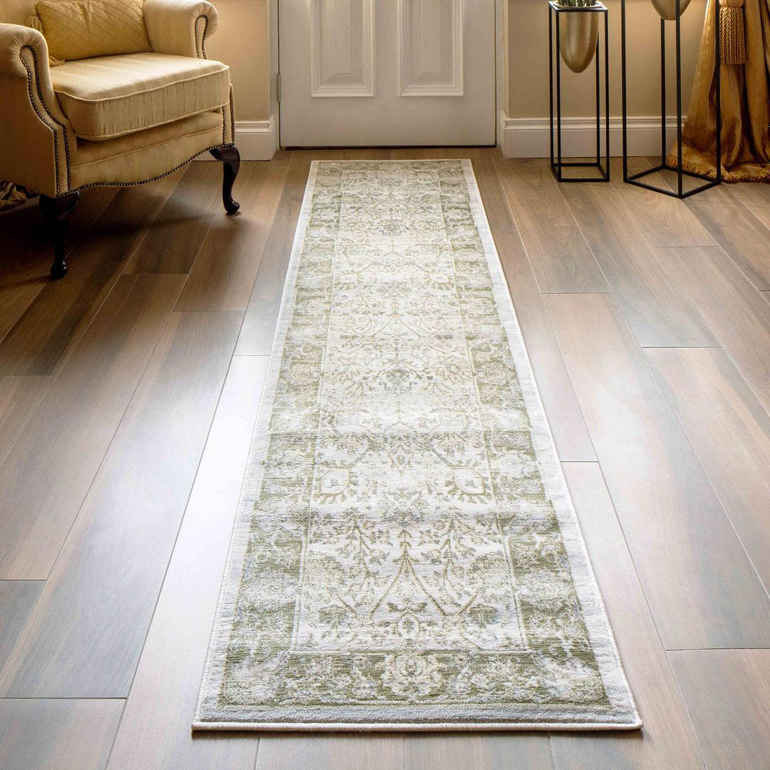 TEPPICHLÄUFER Catalina Florrie Green Grün - Grün, Textil (61/239cm) - Kukoon Rugs