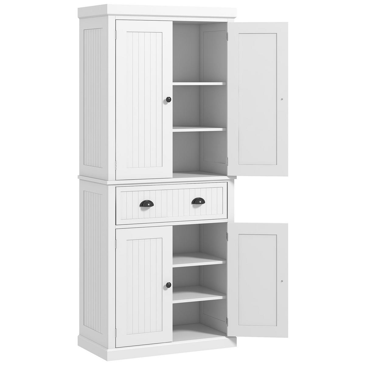 HIGHBOARD DE-11214 4 Türen Weiß - Weiß, Holzwerkstoff (40.2/183/76.2cm) - ComfortXL