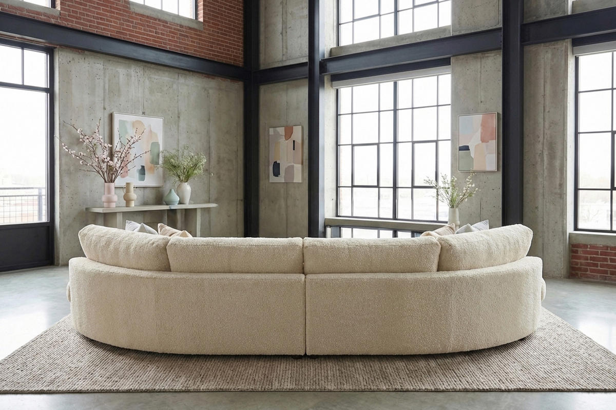 BIG SOFA PADANA Beige Flachgewebe - Beige/Schwarz, Kunststoff/Textil (410/86/166cm) - KAWOLA