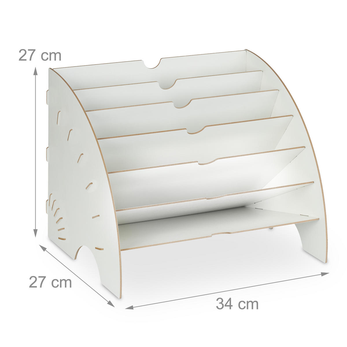 DOKUMENTENABLAGE - Weiß, Holzwerkstoff (34/27/27cm) - Relaxdays