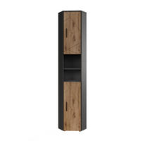 HOCHSCHRANK Irma Anthrazit/Artisan 33 x 192 cm mit 2 Türen - Anthrazit/Eiche Artisan, Holzwerkstoff (33/192/33cm) - Vicco
