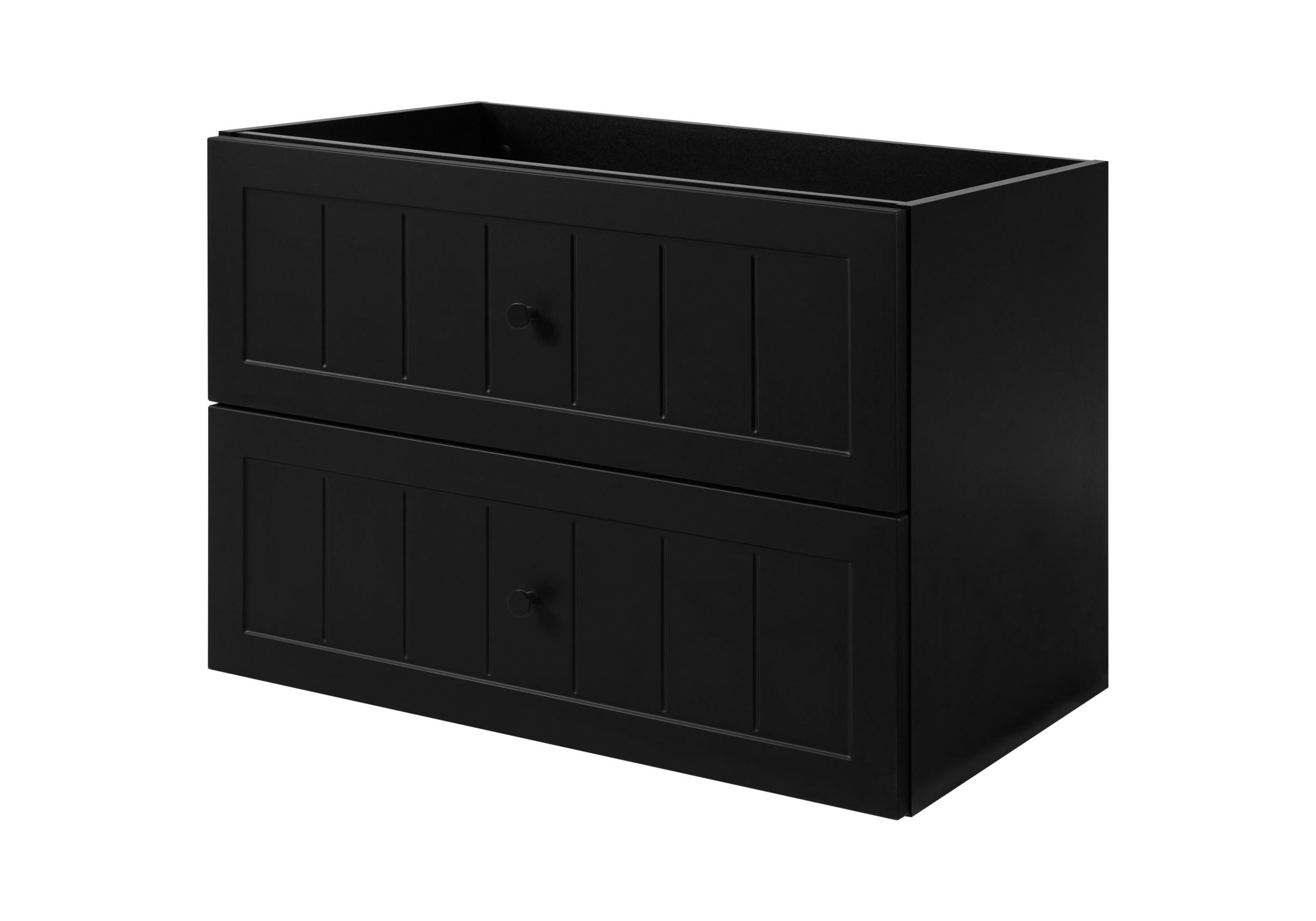 WASCHTISCHUNTERSCHRANK im klassischen Stil, schwarz, 80 x 57 x 46 cm - Schwarz, Holzwerkstoff (80/57/46cm) - 3XE LIVING