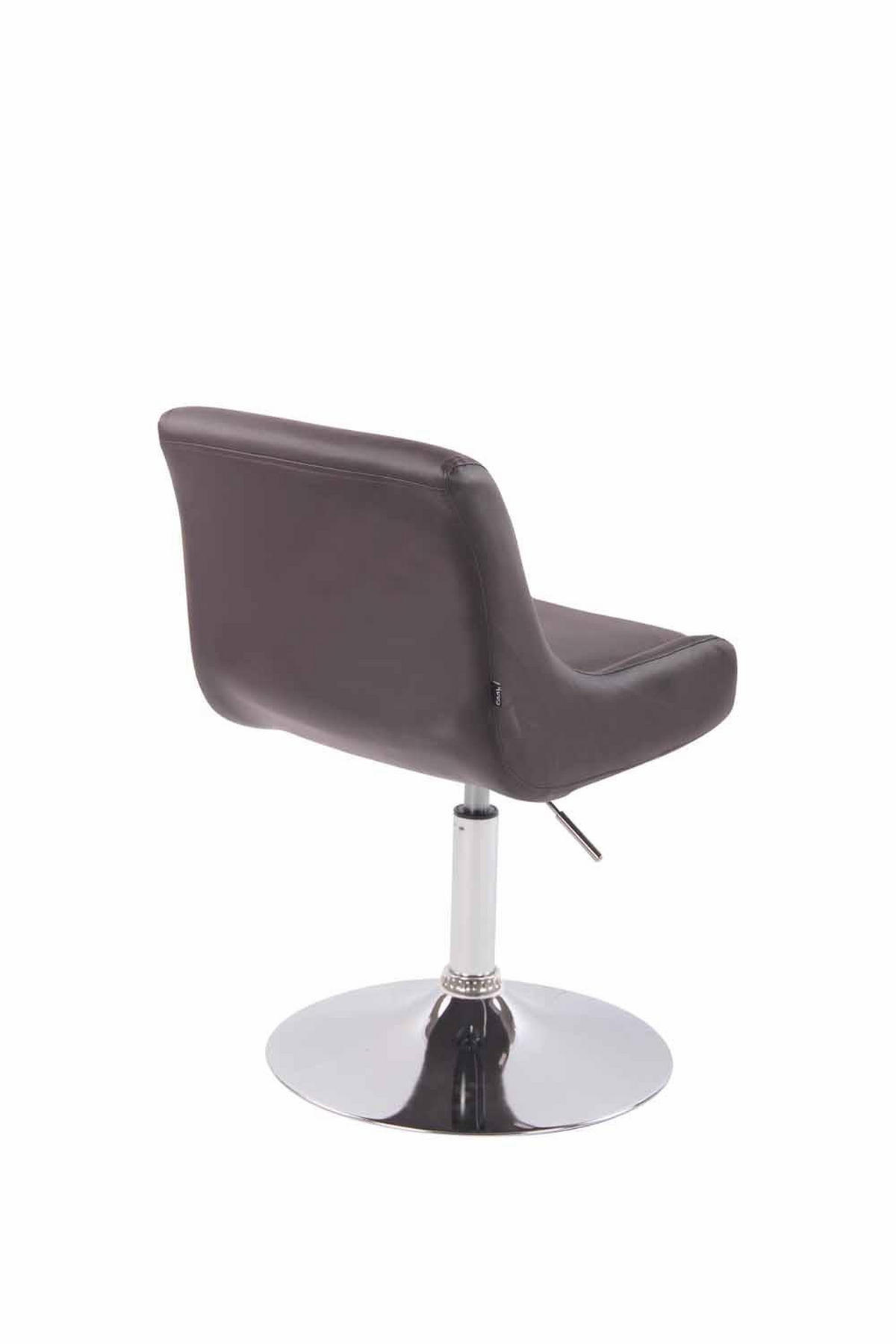 DREHSTUHL Lederlook braun - Chromfarben/Braun, Textil/Metall (43/71/50cm) - CLP