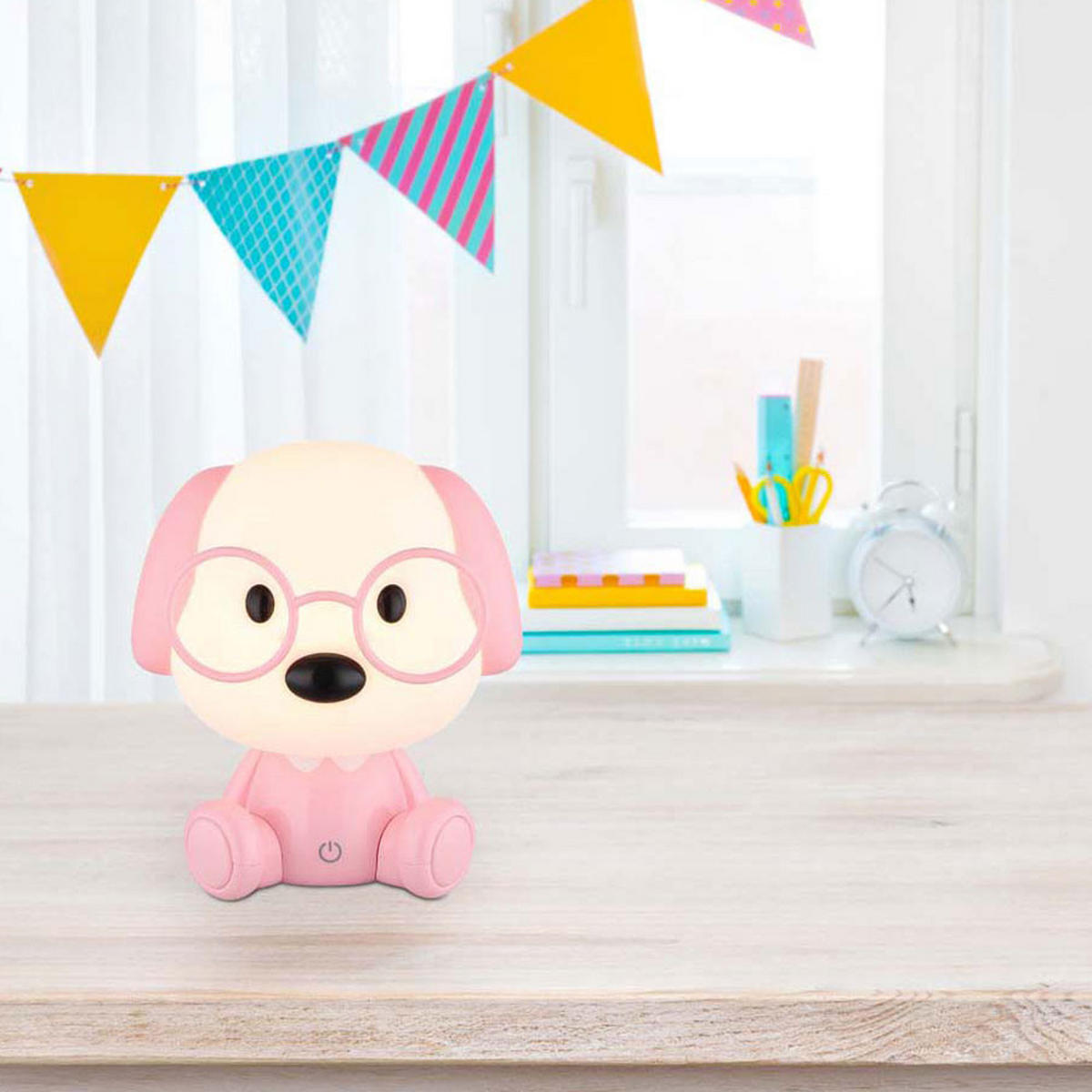 LED KINDERTISCHLEUCHTE Puppy Rosa - Rosa, Kunststoff (18/15/20cm) - Globo Lighting