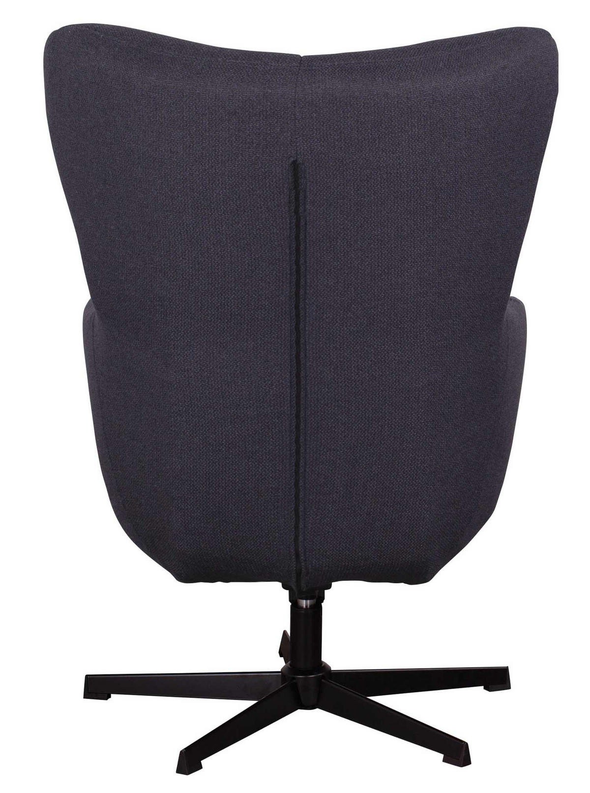 OHRENSESSEL Sava inkl. Fußhocker - Blau/Schwarz, Textil/Metall (74/104/86cm) - Mr. Deko