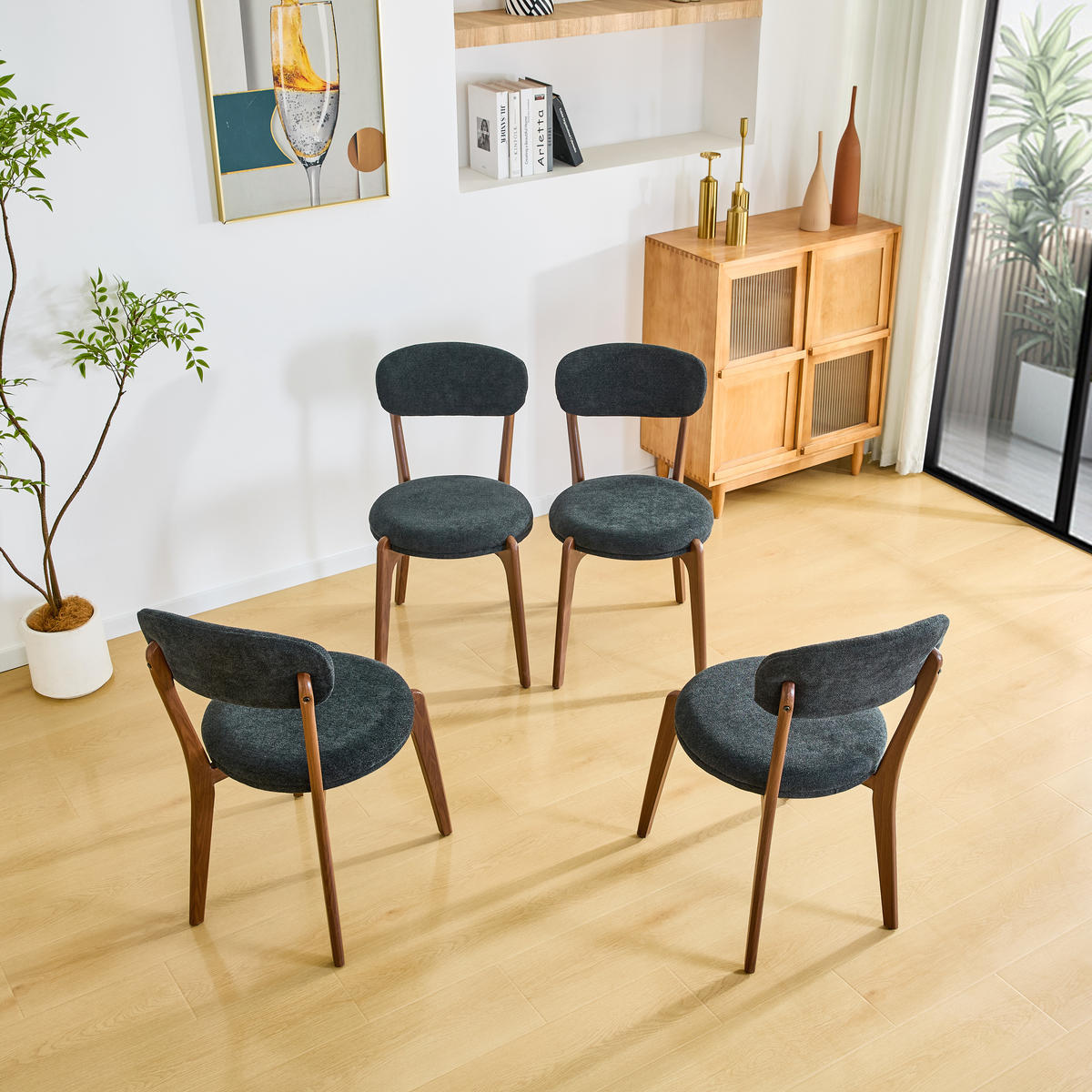 STUHL-SET DE-36455 4 Stück mit Metallgestell Schwarz - Schwarz, Metall (55.5/84/48.5cm) - ComfortXL