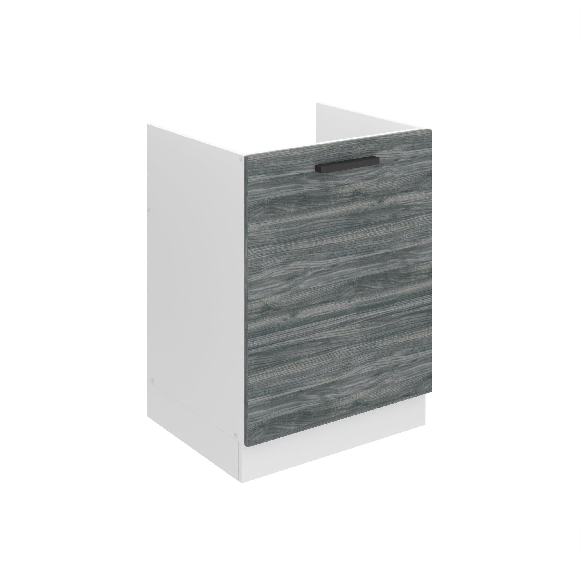 SPÜLENUNTERSCHRANK 60 cm SDZ, ohne Arbeitsplatte, mit 1 Tür, Glamour Wood - Silbereichenfarben, Holz (60/82/51.6cm) - B BELINI GROUP