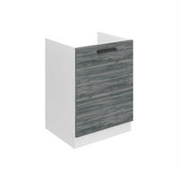 SPÜLENUNTERSCHRANK 60 cm SDZ, ohne Arbeitsplatte, mit 1 Tür, Glamour Wood - Silbereichenfarben, Holz (60/82/51.6cm) - B BELINI GROUP