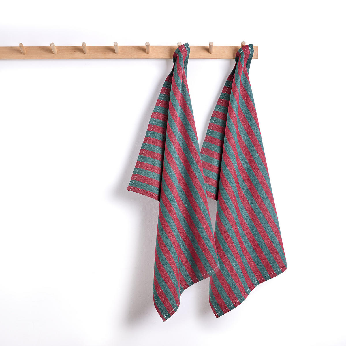 KÜCHENTUCH (2er-Set) Vegas Stripes - Rot, Textil (50/70cm) - Butlers
