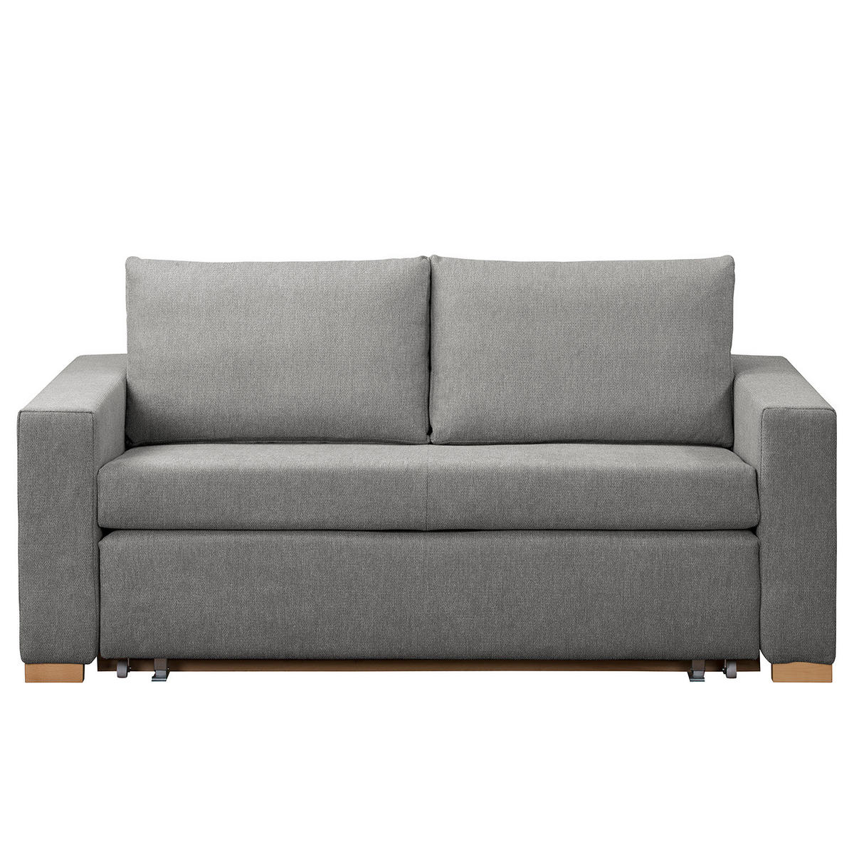 SCHLAFSOFA - Buchefarben/Grau, Holz/Buchenholz (153/90/90cm) - home24