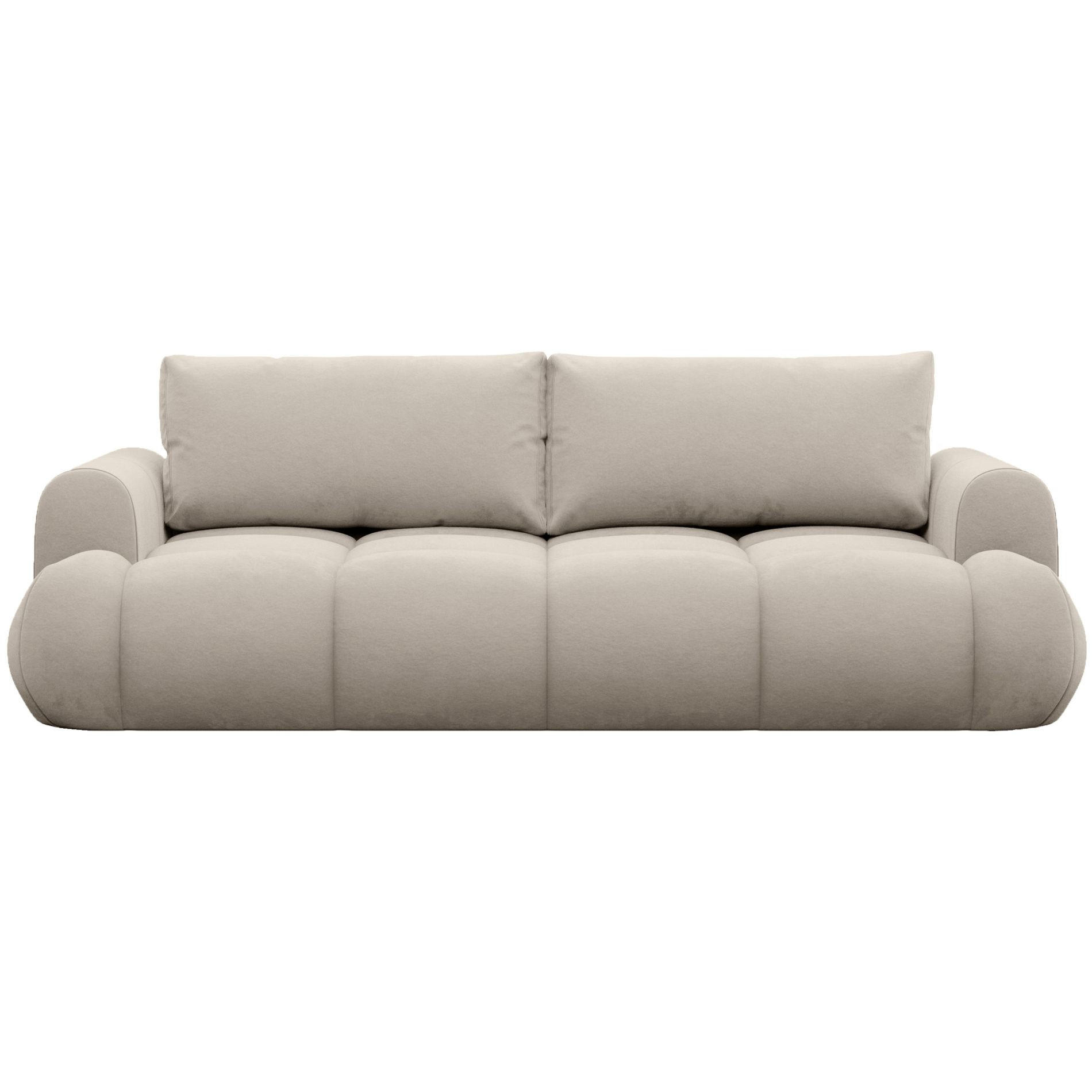3-SITZER SOFA Ombo Doce Beige wasserabweisender Samt - Beige/Schwarz, Kunststoff/Textil (250/92/110cm) - Selsey