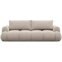 3-SITZER SOFA Ombo Doce Beige wasserabweisender Samt - Beige/Schwarz, Kunststoff/Textil (250/92/110cm) - Selsey