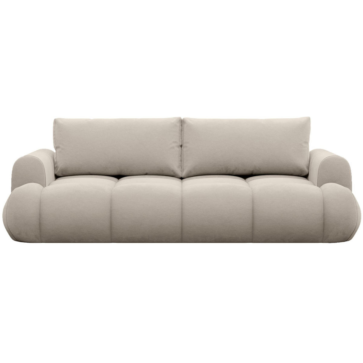 3-SITZER SOFA Ombo Doce Beige wasserabweisender Samt - Beige/Schwarz, Kunststoff/Textil (250/92/110cm) - Selsey