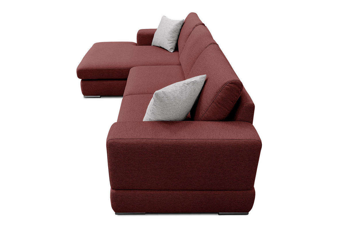 ECKSOFA OTTO 4-Sitzer, bordeaux - Bordeaux, Holzwerkstoff/Textil (159/279cm) - Courtois Laville