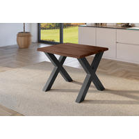 ESSTISCH JULIUS X - Nussbaumfarben/Schwarz, Holz (80/80/77cm) - SAM