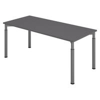 SCHREIBTISCH Serie-Y 80/180/74 cm in Graphitfarben/Graphitfarben - Graphitfarben, Holzwerkstoff (80/180/74cm) - bümö