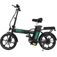 E BIKE Klapprad BK5S Leicht & Kompakt für Stadt & Bahn - 85% vormontiert mit 36Vh/10,4Ah abnehmbarer Akku - Schwarz, Metall (37cm) - HITWAY