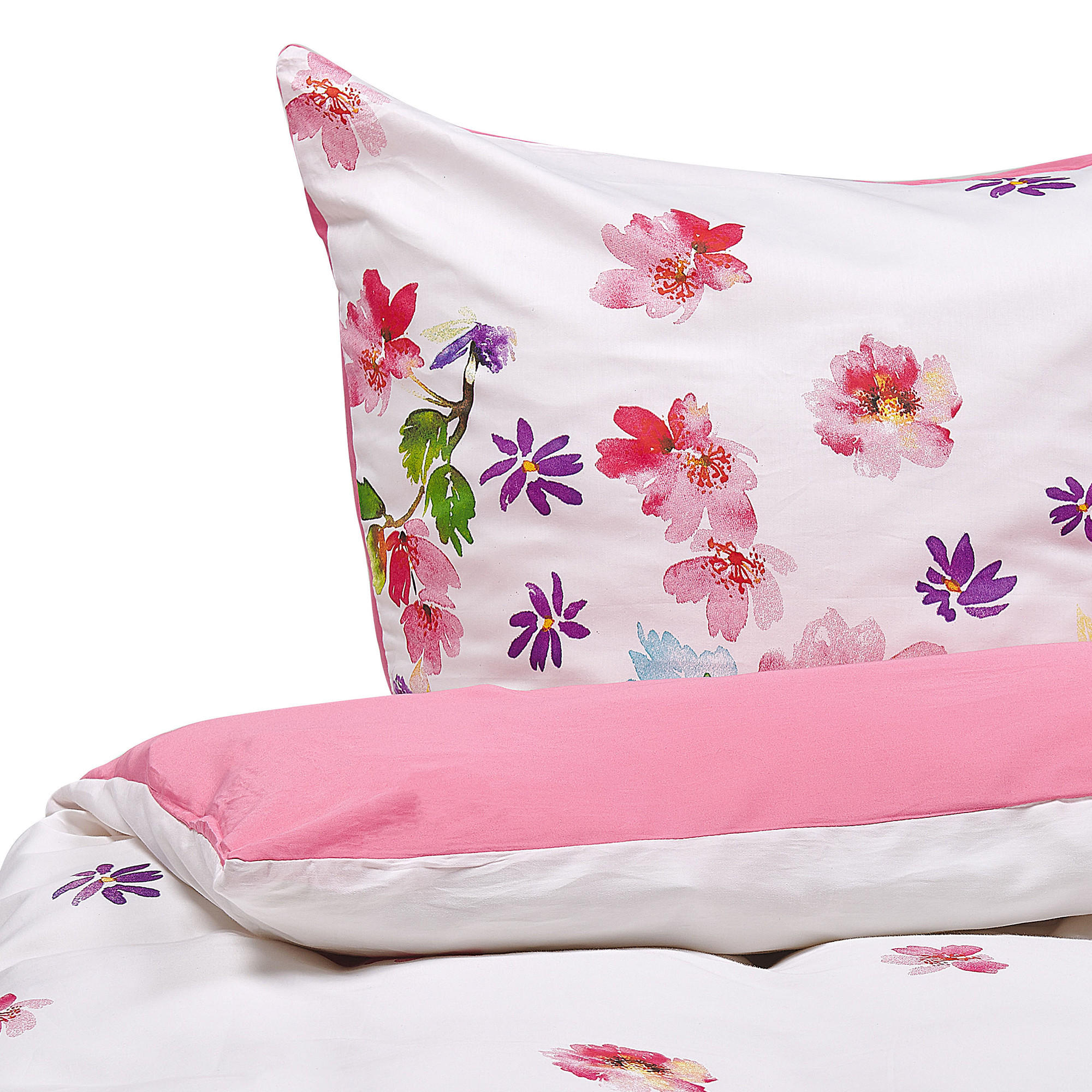 KOMPLET POSTELJNINE Larynhill 155x220 cm - bela, tekstil (155/220cm) - Beliani