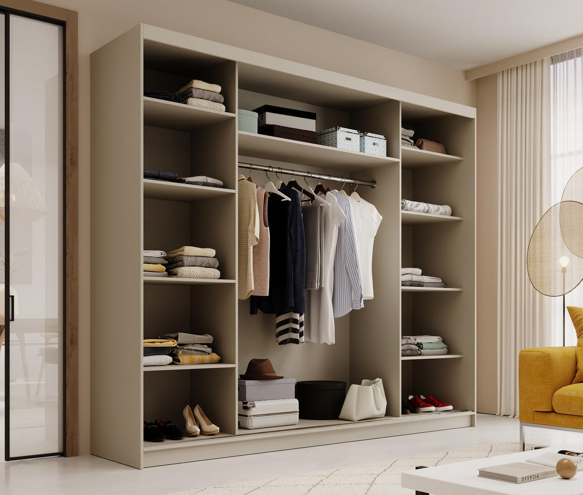 SCHIEBETÜRENSCHRANK Velora 250 – Kaschmir - Kaschmir, Holzwerkstoff (250/215/58cm) - Möblo
