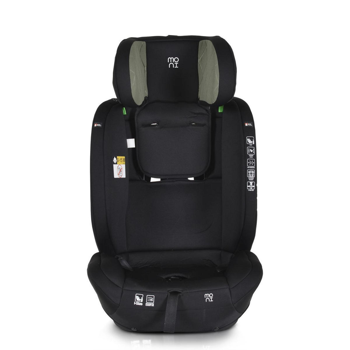 KINDERSITZ i-Size i-Safe grün (76-150cm) Isofix, Top Tether, 13-fach verstellbar - Grün, Kunststoff (45/60/46cm) - Moni