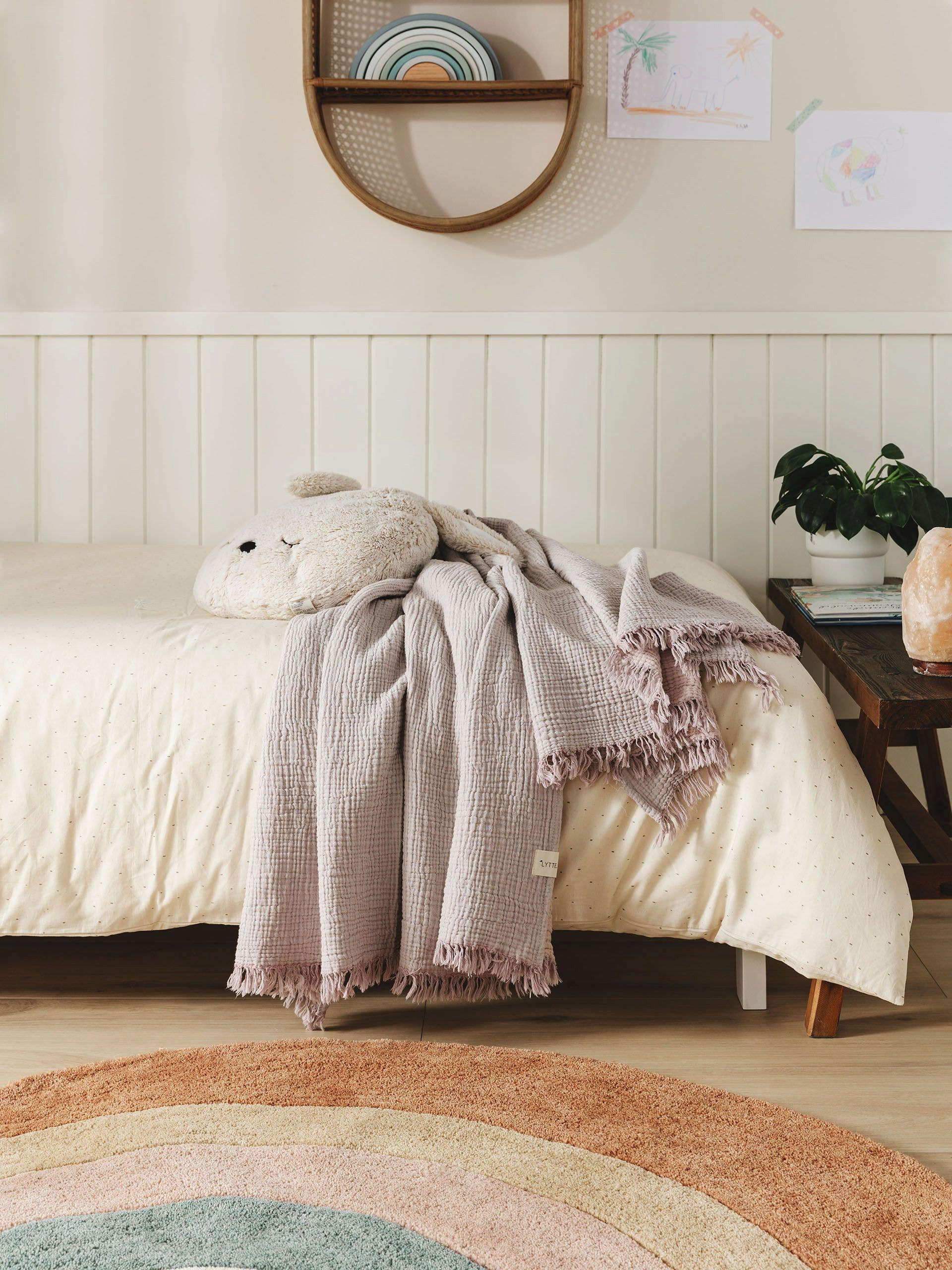 BAUMWOLLDECKE Lilo Lila 130x170 cm - Lila, Textil (130/170cm) - Lytte