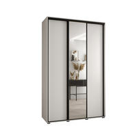 SCHWEBETÜRENSCHRANK 235,2/150/45 3-türig - Schwarz/Weiß, Holz/Metall (150/235/45cm) - Abiks Möbel
