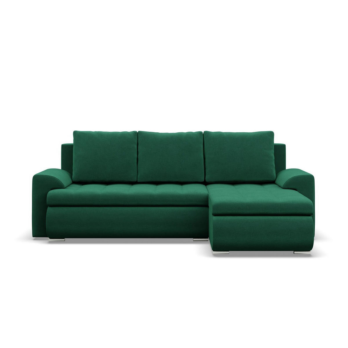 ECKSOFA RECHTS MIT SCHLAFFUNKTION FORESTA, Dunkelgrün - Dunkelgrün, Textil (230/159cm) - Mebligo