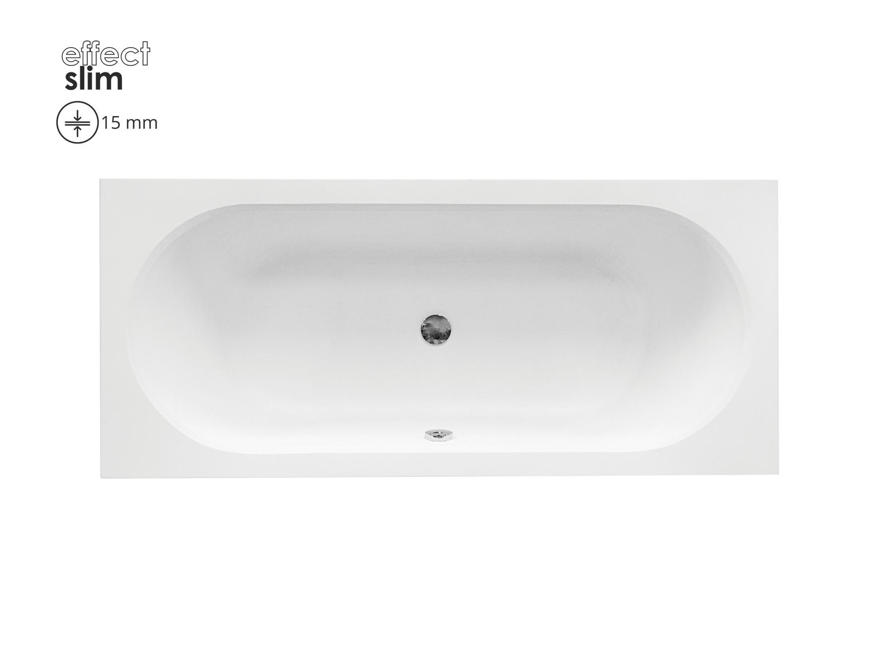 BADEWANNE Rechteck VITAE SLIM 180/80 Ablauf & Füße - Weiß, Kunststoff (80/55.5/180cm) - bad land