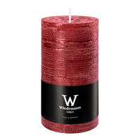 STUMPENKERZE Rustik Marble Style Bordeaux 130 x Ø 68 mm, 1 Stück - Bordeaux, Paraffin (7/13cm) - Wiedemann Kerzen