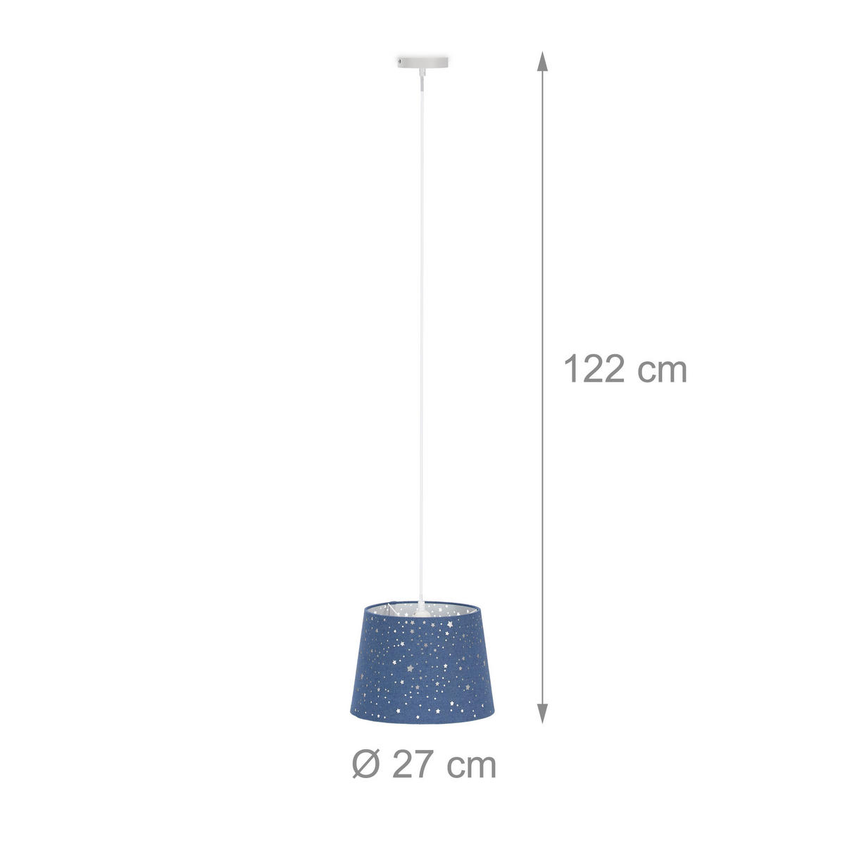 KINDERZIMMERLAMPE - Dunkelblau, Kunststoff/Textil (27/27/122cm) - Relaxdays
