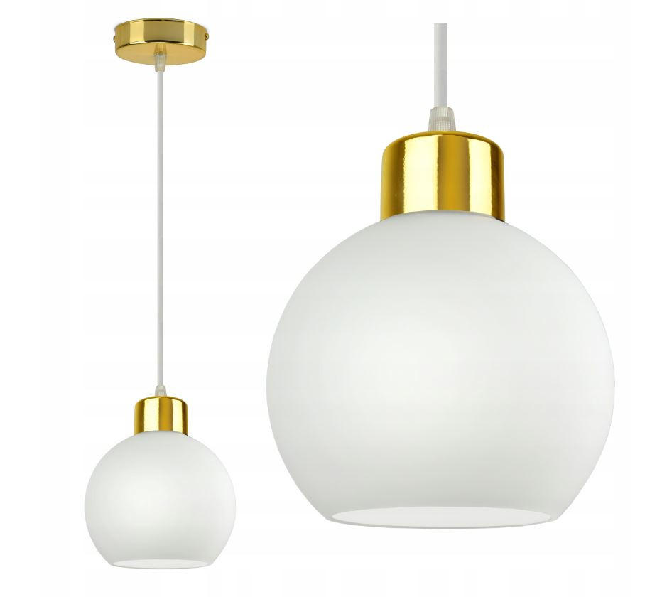 PENDELLEUCHTE GOLDGLAS - Goldfarben/Weiß, Glas/Metall (14/14/80cm) - kiki design