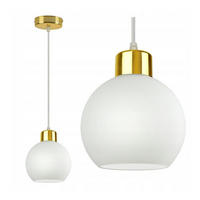 PENDELLEUCHTE GOLDGLAS - Goldfarben/Weiß, Glas/Metall (14/14/80cm) - kiki design