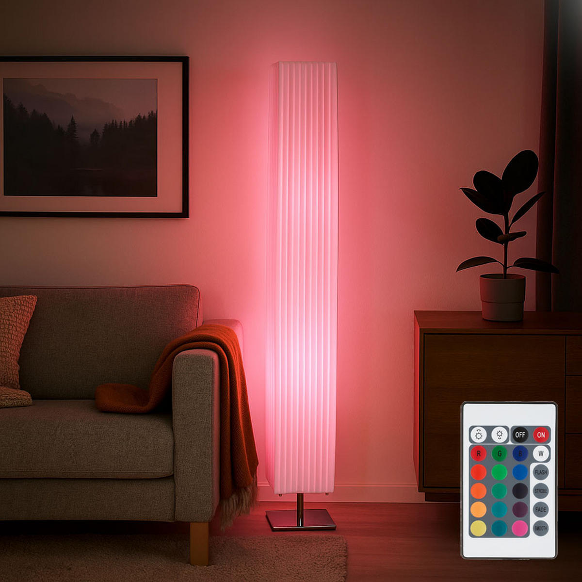 LED STEHLEUCHTE Weiß Metall - Weiß, Metall (14/14/119cm) - Globo Lighting